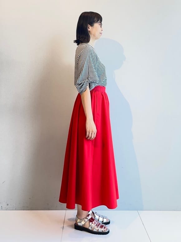 murayamaさんの「INDIVI｜【UVケア／吸汗速乾】凹凸素材ねじり袖トップス」を使ったコーディネート