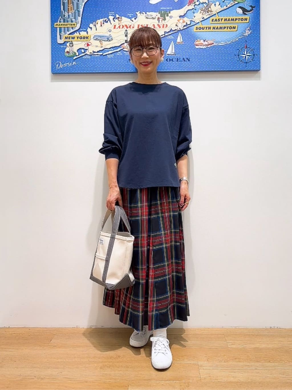 Yasucoさんの「Dessin｜【360度可愛い・洗える】バックヘンリーカットソー」を使ったコーディネート