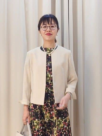 MUTSUKOさんの「UNTITLED｜【短丈/日本製】カラミ風メッシュ ノーカラージャケット」を使ったコーディネート