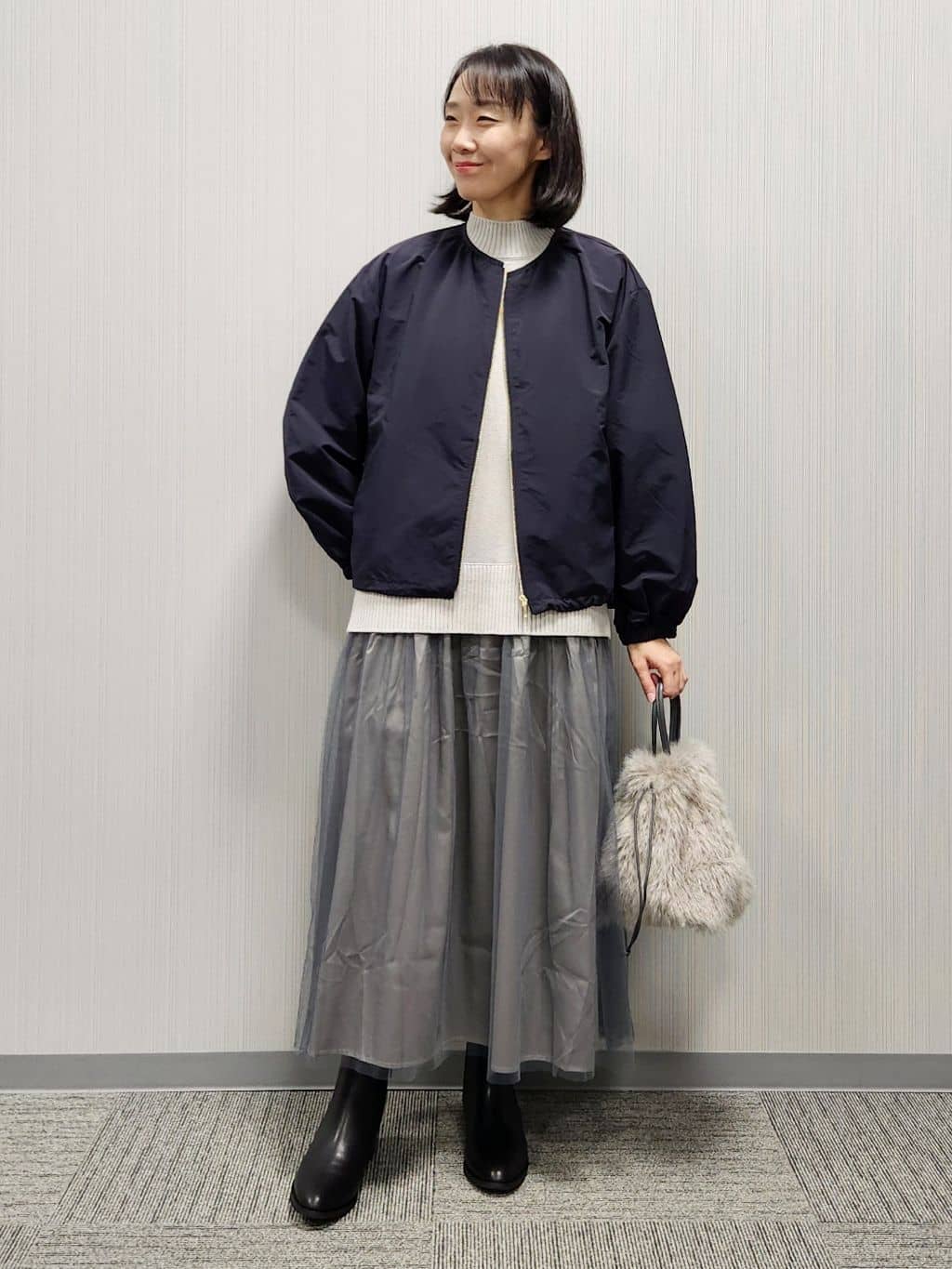 naraさんの「Dessin｜【洗える】ニットチュールドッキングワンピース」を使ったコーディネート