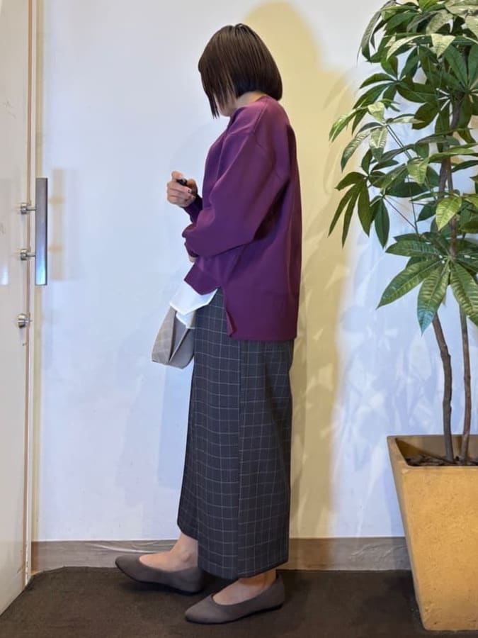 TOWAさんの「SHOO･LA･RUE｜【着丈選べる】大人のきれいめスタイルに ウールフィール ワイドパンツ」を使ったコーディネート
