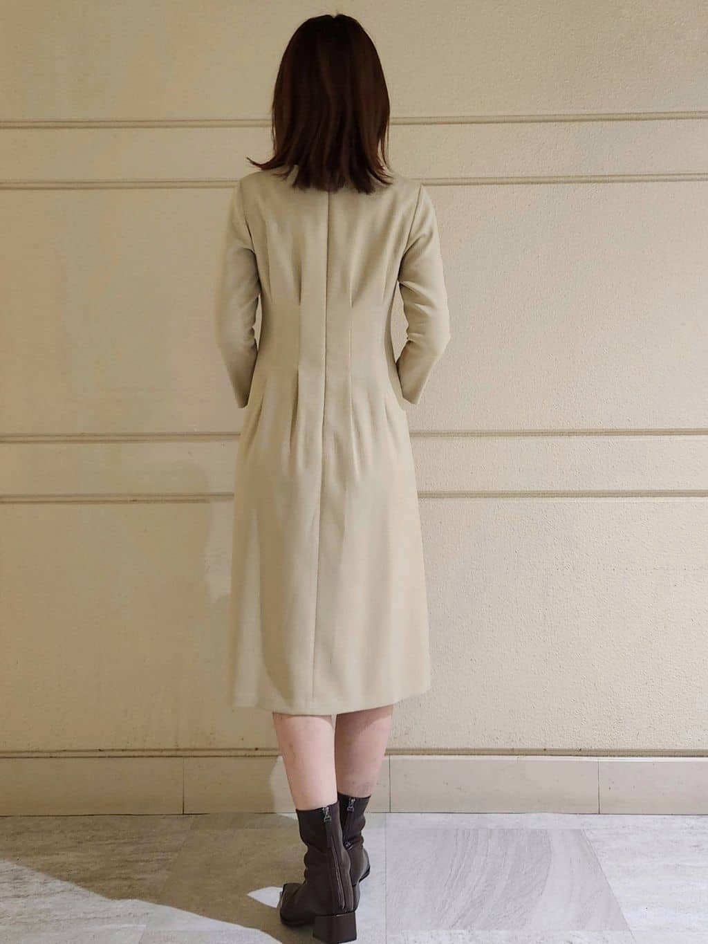 yukaさんの「COUP DE CHANCE｜【手洗い可／日本製】タックデザインワンピース」を使ったコーディネート