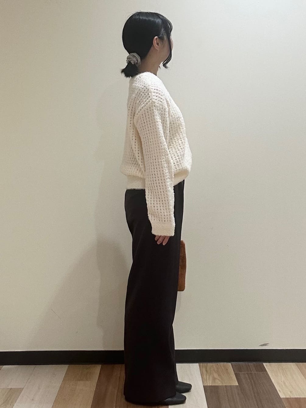 T.eさんの「OPAQUE.CLIP｜モールヤーンメッシュニット【洗濯機OK】」を使ったコーディネート