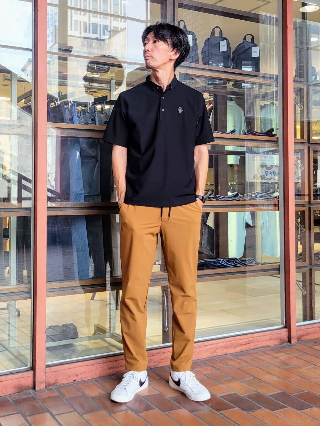 piroyaさんの「TAKEO KIKUCHI｜【COOL CITY WEAR】エアートール ポロシャツ /接触冷感・通気性」を使ったコーディネート