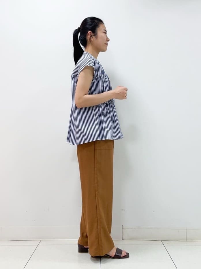 yasuokaさんの「Dessin｜【ウエストゴム・洗える】アウトポケットワイドパンツ（XS～L）」を使ったコーディネート