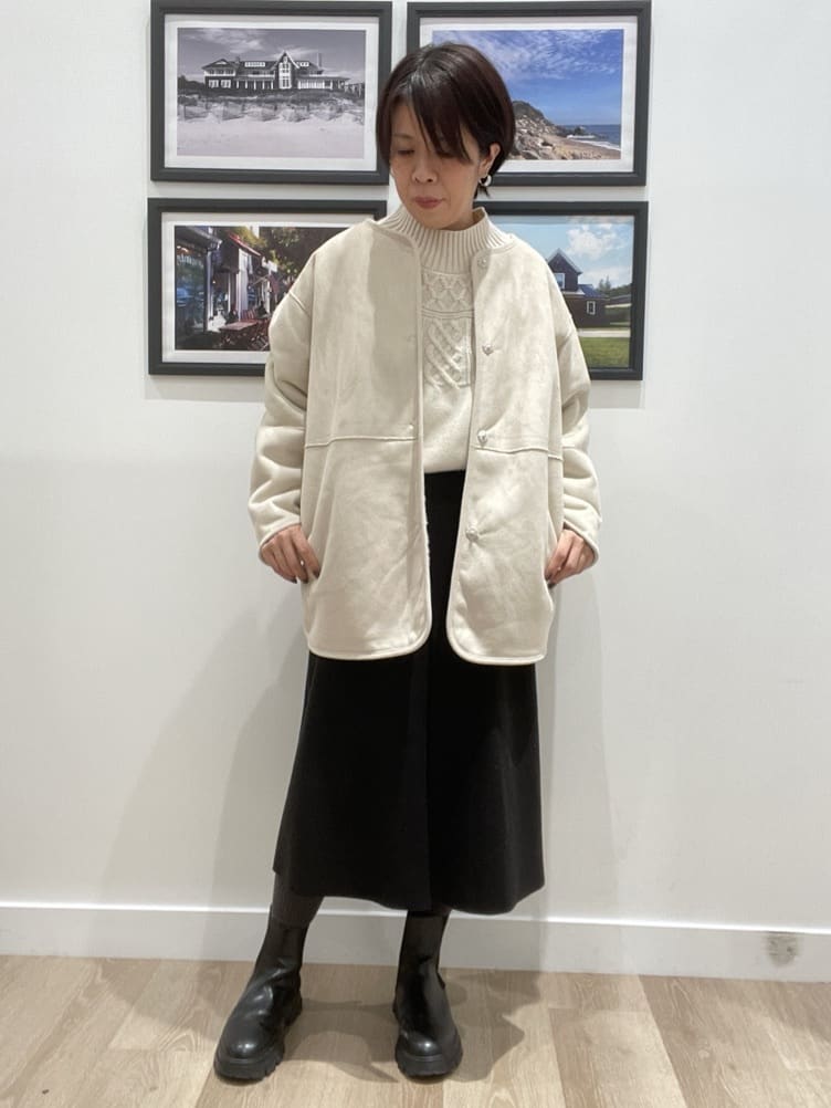 Naoさんの「Dessin｜メルトンジャージフレアスカート」を使ったコーディネート