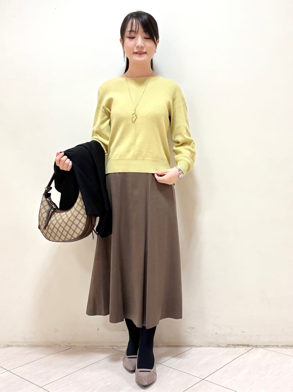 mikiさんの「Reflect｜【選べる6色／長く着られる◎】ボートネックニット」を使ったコーディネート
