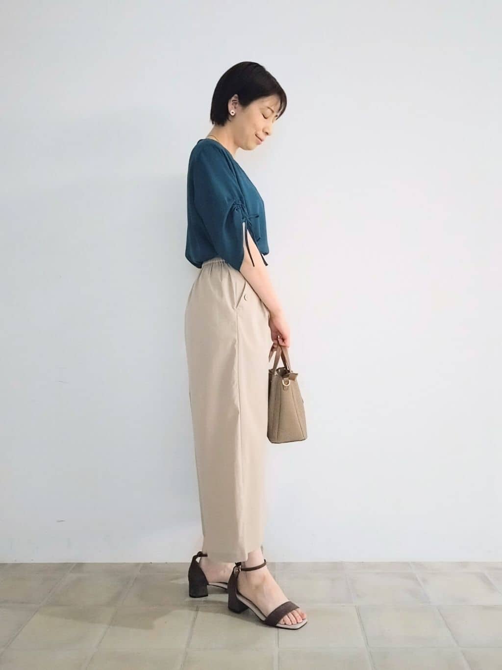 miomioさんの「SHOO･LA･RUE｜【ひんやり/UV】キレイもすっきりも叶える マリン風ガウチョパンツ」を使ったコーディネート