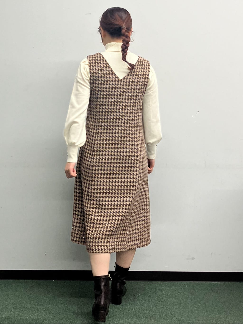 MAYUKIさんの「index｜ラメスパンコール千鳥柄ジャンスカ【洗濯機OK／イージーアイロン】」を使ったコーディネート