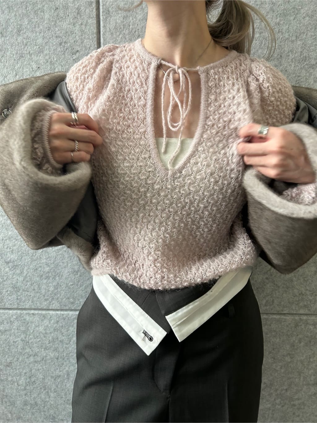 honoka Aさんの「CODE A｜faux mink short jacket」を使ったコーディネート