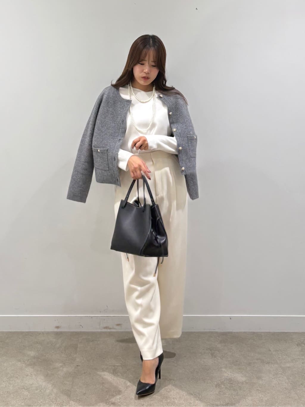 MISAKIさんの「COUP DE CHANCE｜【手洗い可】ジャケット風カーディガン」を使ったコーディネート