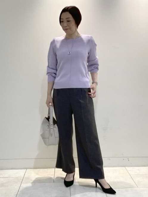 フミさんの「Reflect｜【選べる8色／スカートにもパンツにも◎】ウール混ボートネックニット」を使ったコーディネート