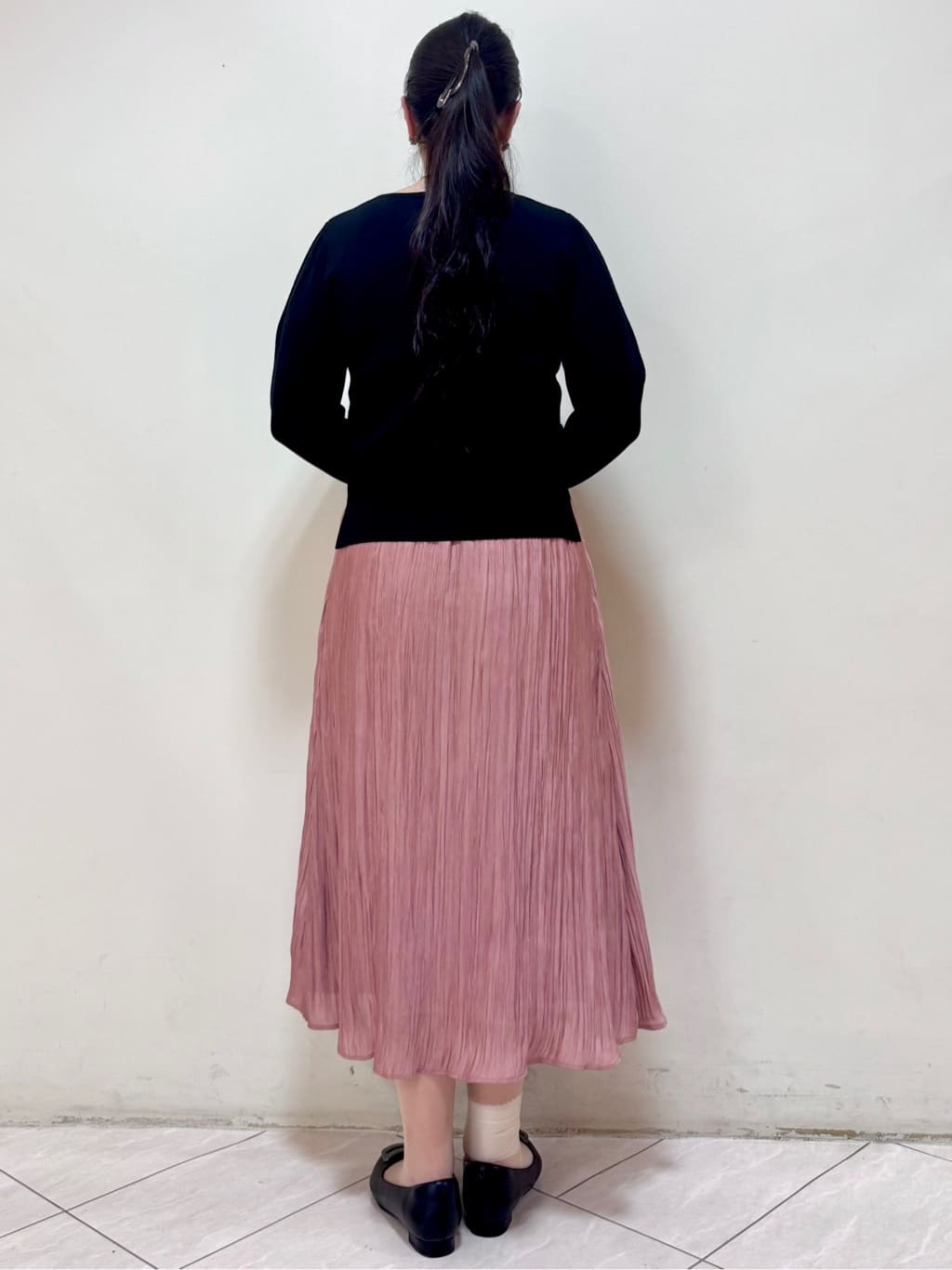 rincoさんの「Reflect｜【選べる6色／長く着られる◎】ボートネックニット」を使ったコーディネート