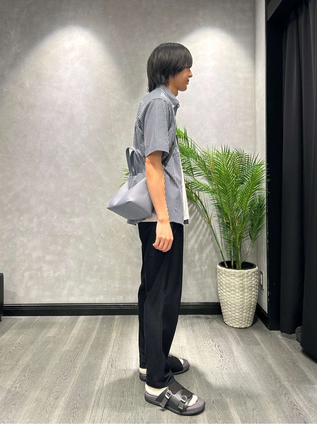 ruiさんの「TAKEO KIKUCHI｜【COOL CITY WEAR】ストライプジャージ ボタンダウンシャツ /接触冷感」を使ったコーディネート
