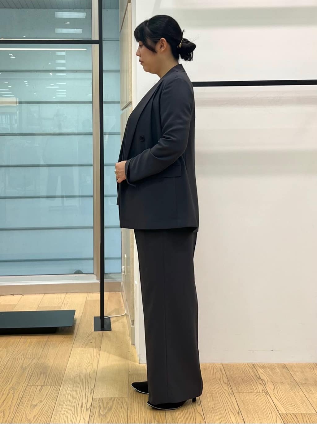 shimaさんの「INDIVI｜【軽く羽織れる！】ダブルジャケット」を使ったコーディネート