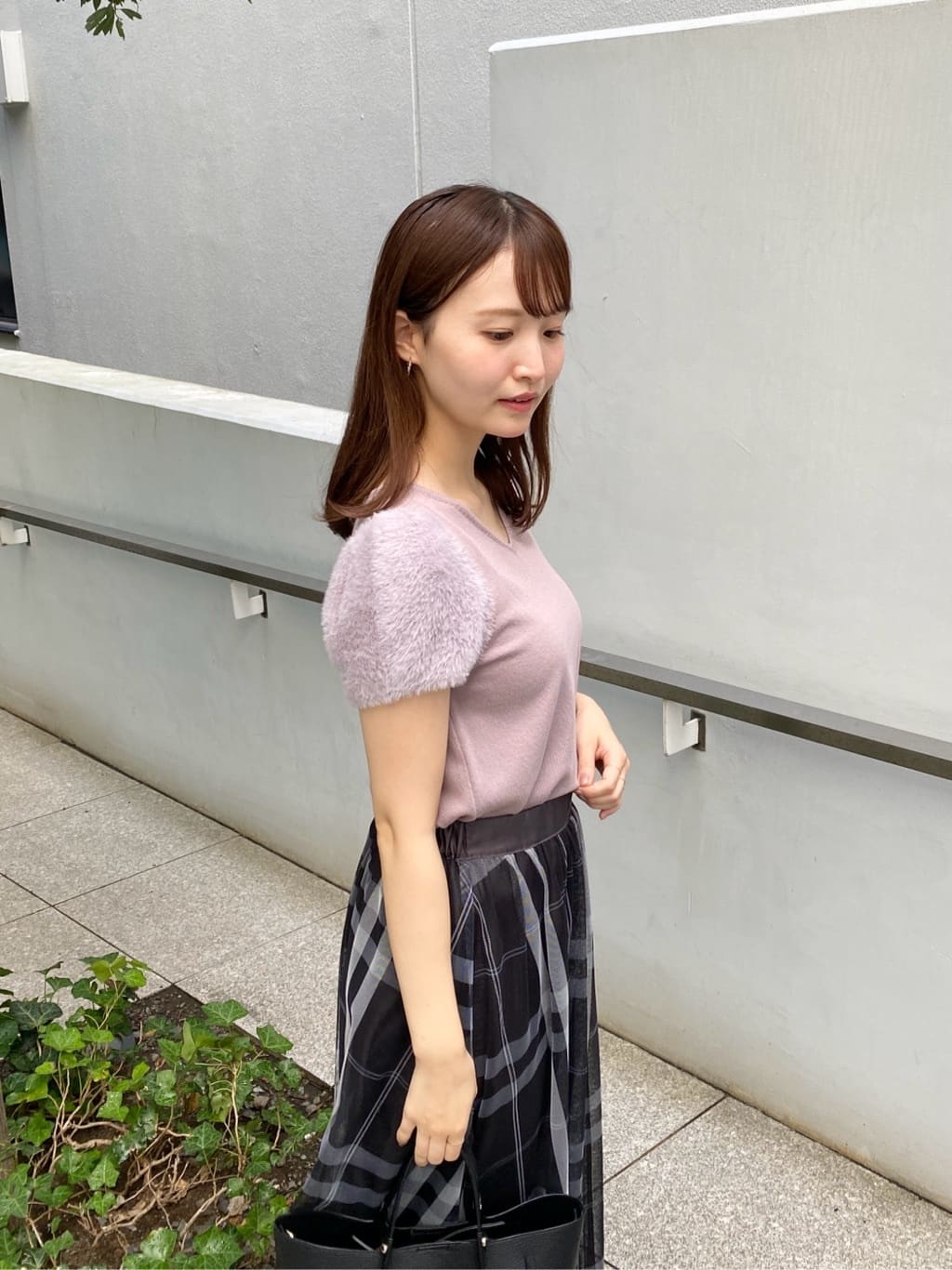 みさかさんの「index｜チュールラメチェックフレアスカート【洗濯機洗い可／防シワ】」を使ったコーディネート