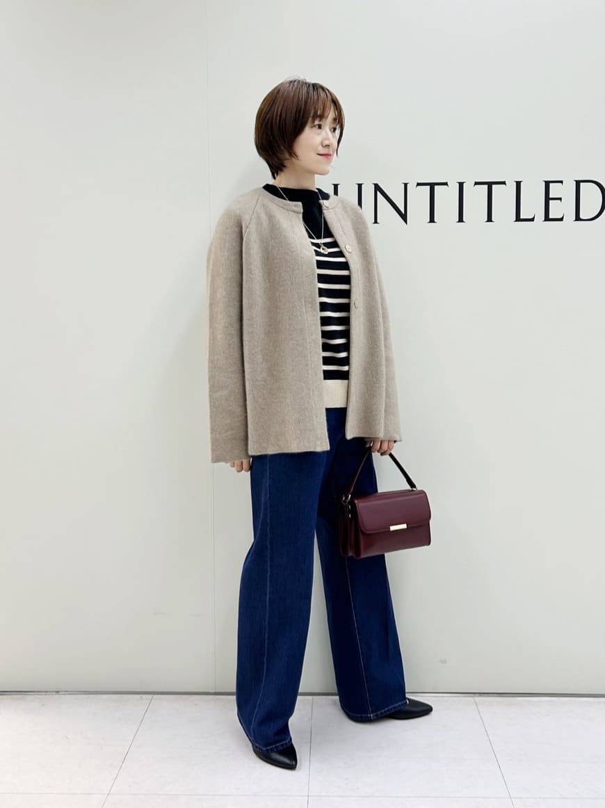Mikiさんの「UNTITLED｜【軽アウター/ミドル丈】ウールニットコーディガン」を使ったコーディネート