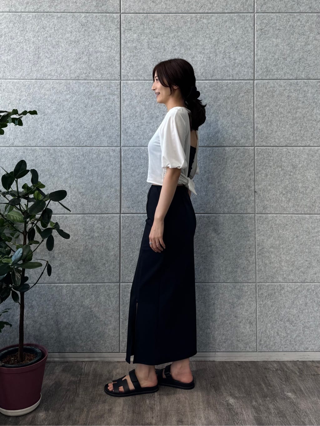 uchi__yamaさんの「CODE A｜slit jersey skirt」を使ったコーディネート