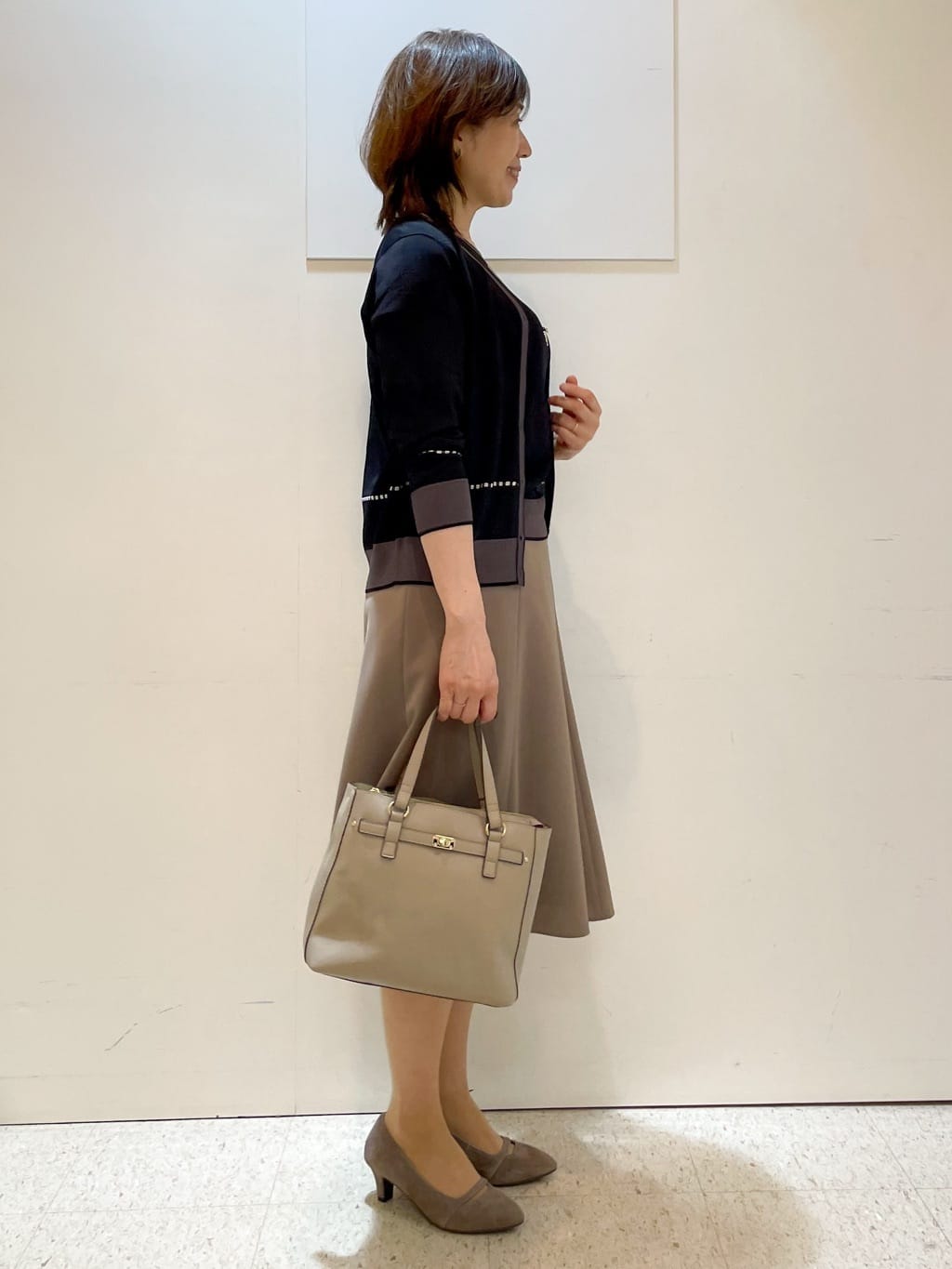 めいさんの「Reflect｜【WEB先行カラーあり／手洗い可／アンサンブル可】バイカラーカーディガン」を使ったコーディネート