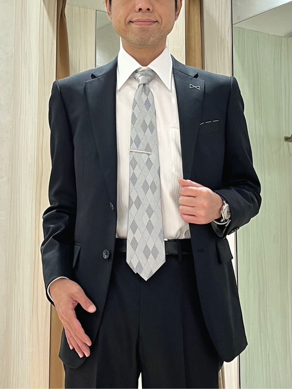 URAさんの「TAKEO KIKUCHI｜【Made in JAPAN】矢絣（やがすり）スーツ／スリーピース対応」を使ったコーディネート