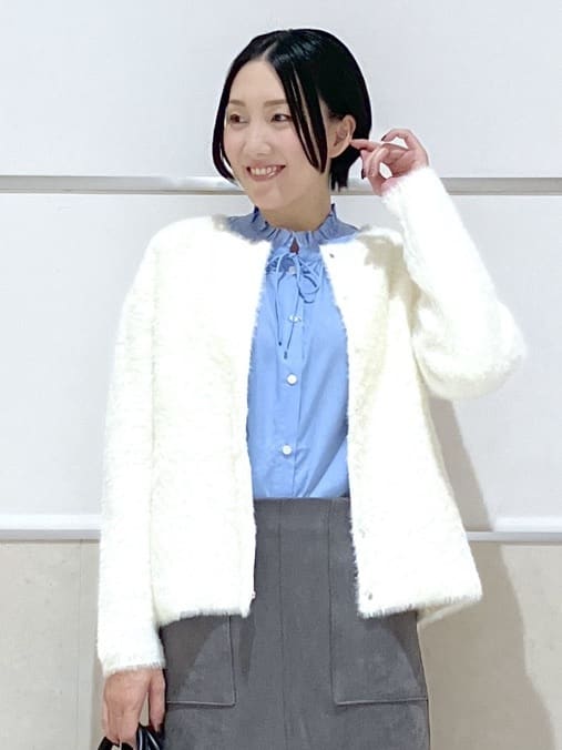 eriko さんの「Dessin｜【セットアップ可・洗える】マシュマロスウェードスカート」を使ったコーディネート