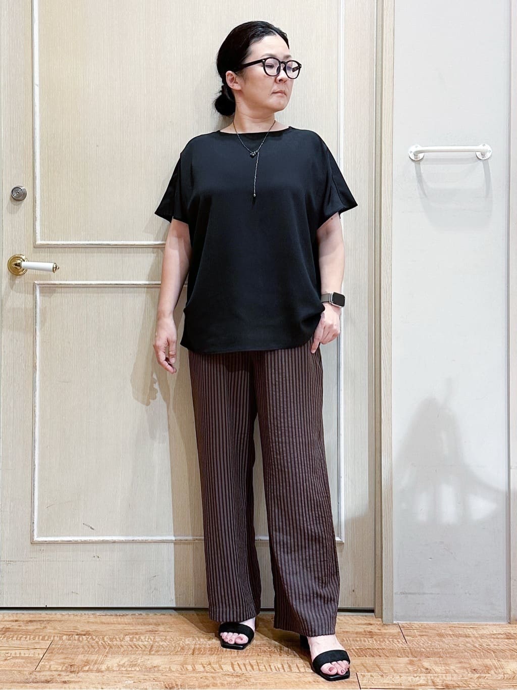 umeさんの「SHOO･LA･RUE｜【S-LL/ひんやり/洗濯後しわになりにくい】インせず決まる はしごレースドルマンブラウス」を使ったコーディネート