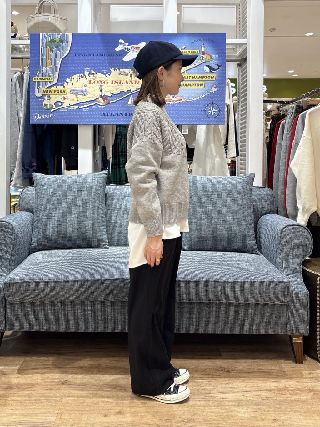 risaさんの「Dessin｜【美シルエット/洗える】切替カットソー」を使ったコーディネート