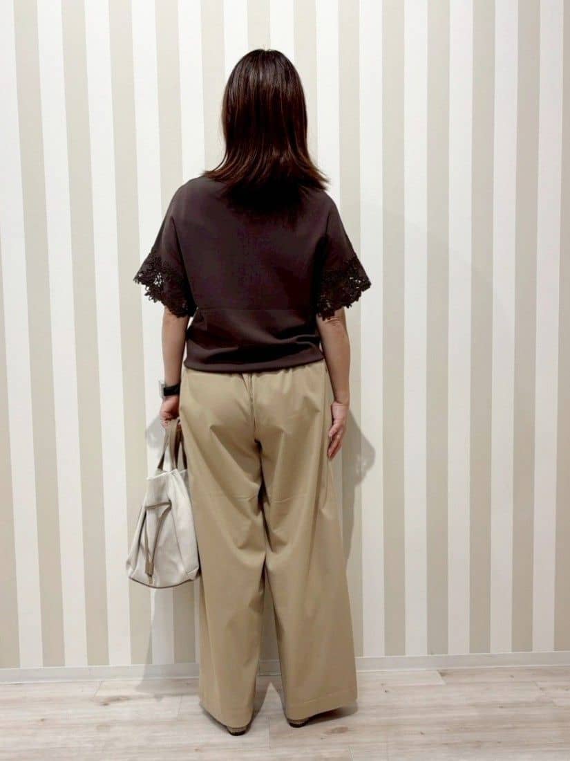 ゆーんさんの「SHOO･LA･RUE｜【S-LL/ひんやり/UV/】大人上品な お袖レースニット」を使ったコーディネート