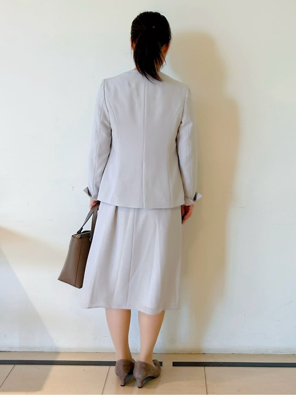 ひーさんの「Reflect｜【SS-4Lサイズ／通勤／セットアップ可】ノーカラージャケット」を使ったコーディネート