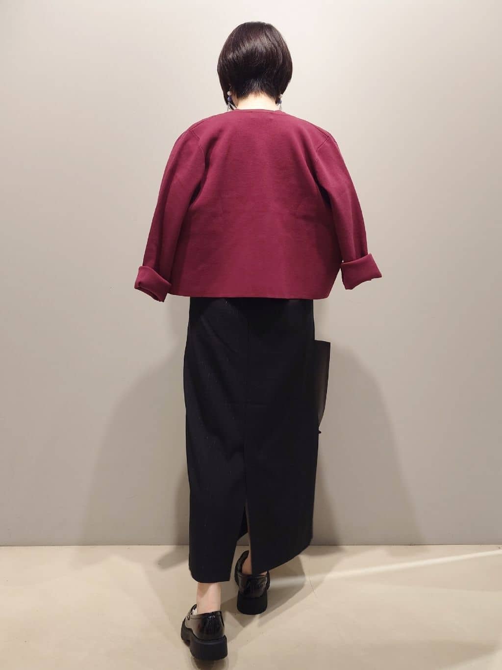 me：)さんの「OPAQUE.CLIP｜ケーブルハーフスリーブニット【UVケア／洗濯機OK】《6col／S～LL》」を使ったコーディネート