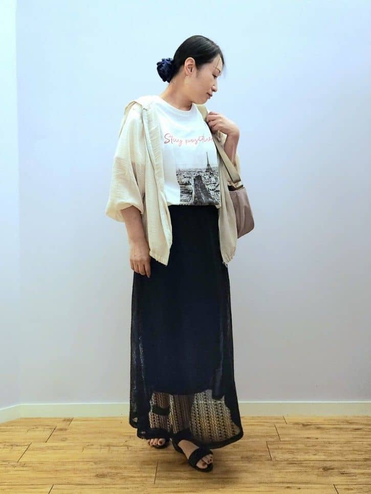 くまさんの「SHOO･LA･RUE｜【S-LL】柔らかシアーでこなれるフーディブルゾン」を使ったコーディネート