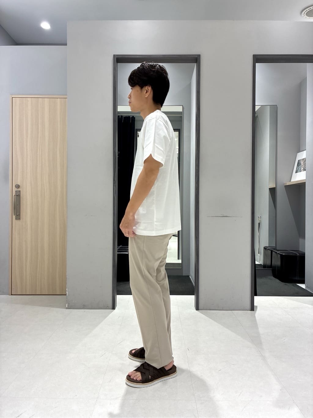 わいずみさんの「TAKEO KIKUCHI｜【COOL CITY WEAR】エアートール オープンカラーシャツ /接触冷感・通気性」を使ったコーディネート