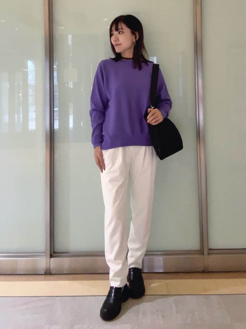 mayutaさんの「INDIVI｜【洗える／体型カバー】美シルエットニット」を使ったコーディネート