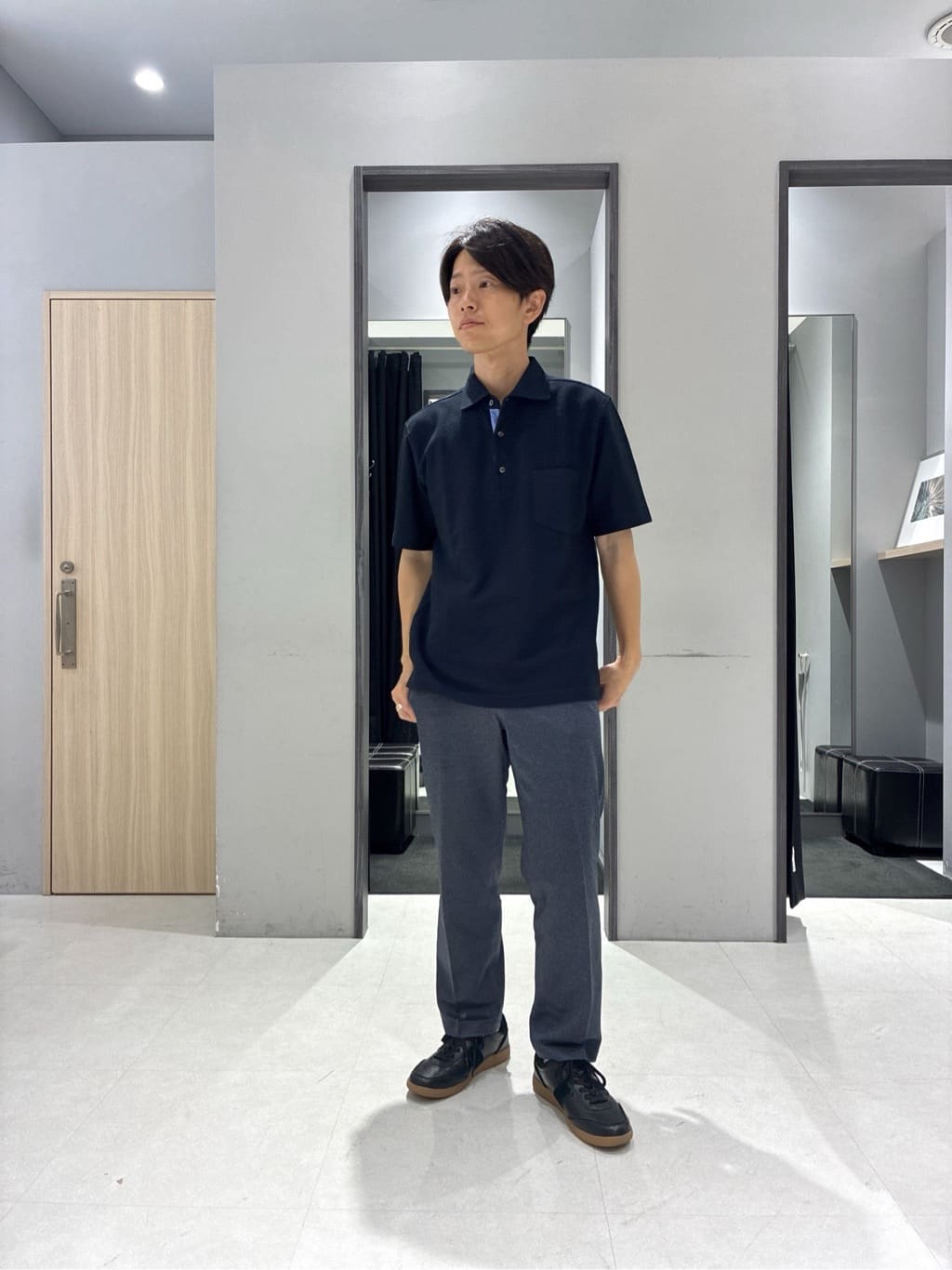 わいずみさんの「TAKEO KIKUCHI｜【抗菌防臭／9色5サイズ展開】ハニカムメランジ ポロシャツ」を使ったコーディネート