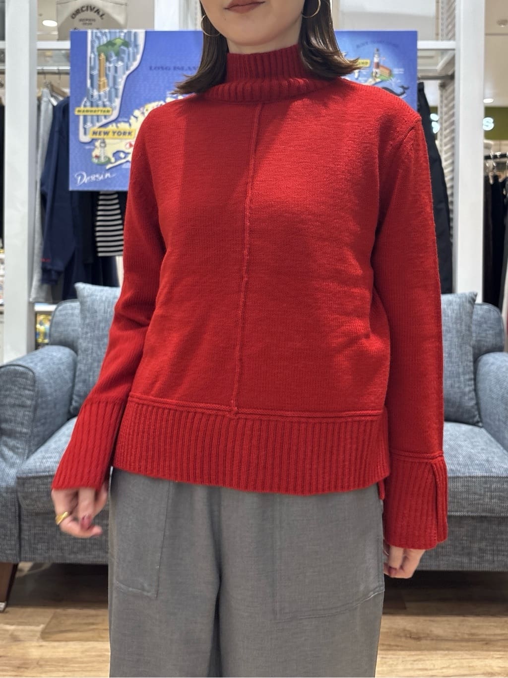 risaさんの「Dessin｜【洗える】センタータックラインハイネックニット」を使ったコーディネート