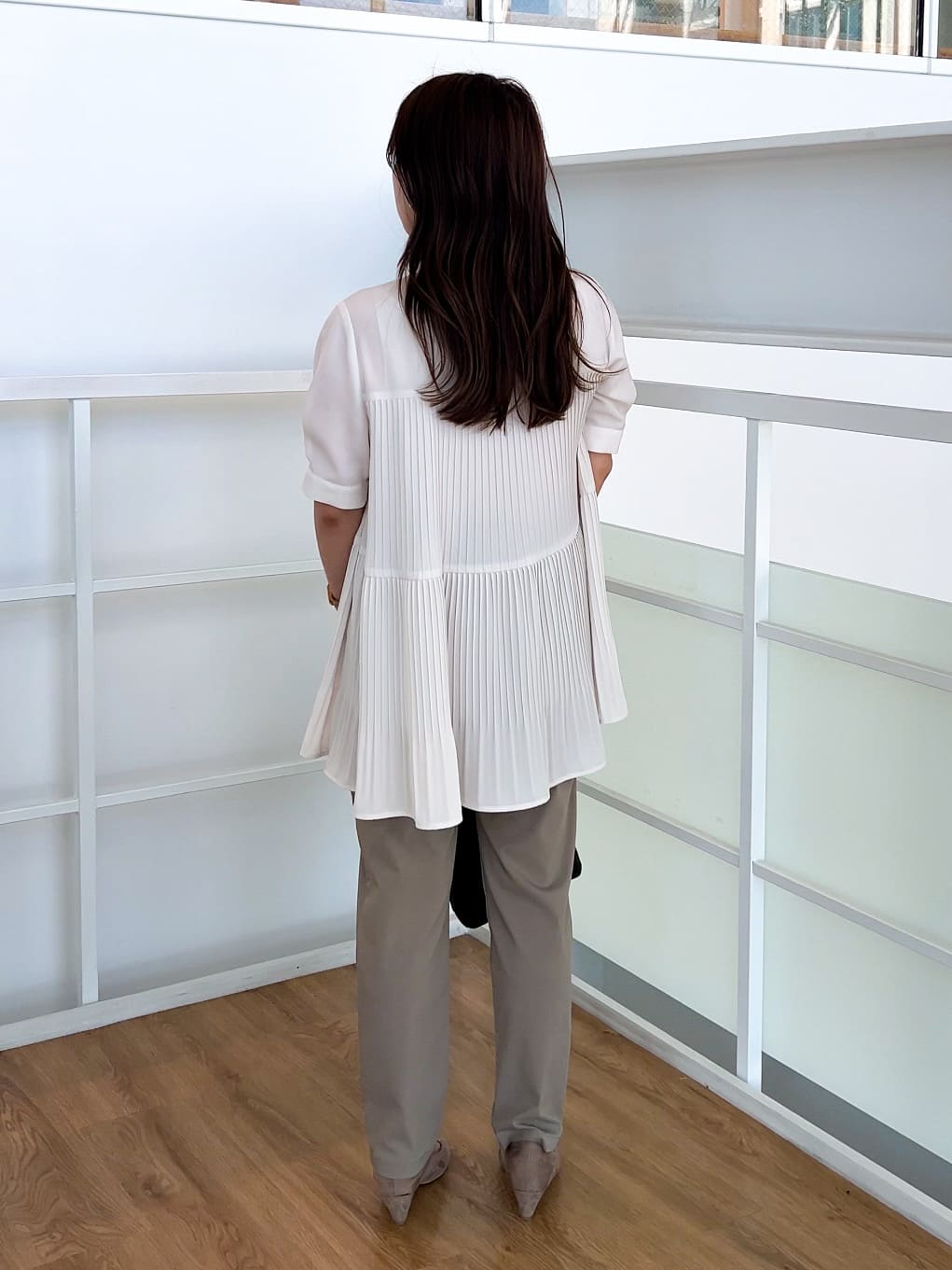 ちびゆきさんの「grove｜【体型カバー】ラフに着たい　ティアードプリーツブラウス」を使ったコーディネート