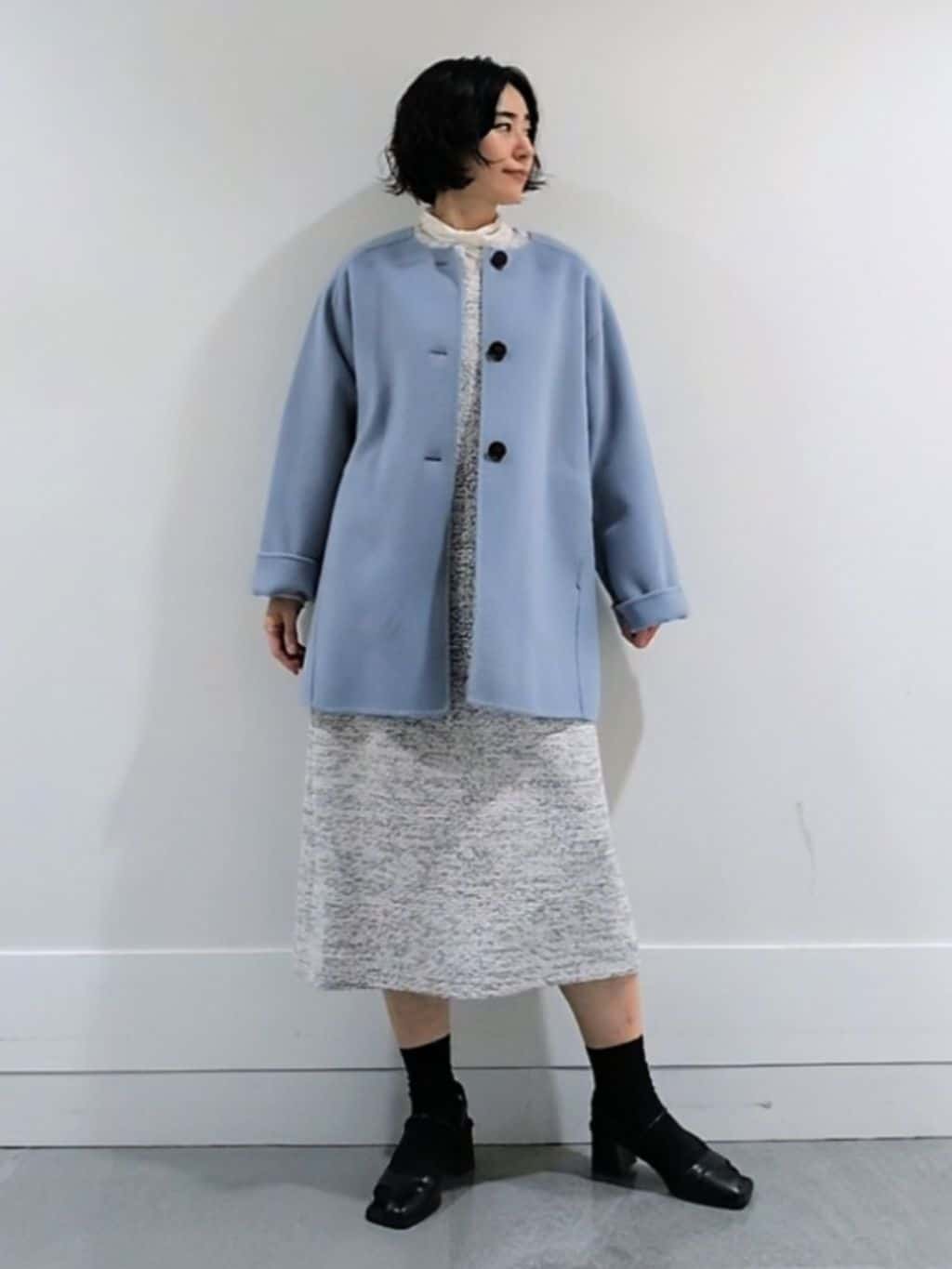 ミズタさんの「UNTITLED｜【ハイネック/レイヤード/重ね着におすすめ】トリコットベロア シアーインナー」を使ったコーディネート