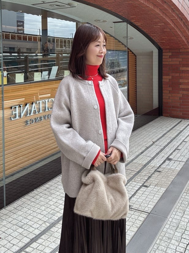 makiさんの「UNTITLED｜【軽アウター/ミドル丈】ウールニットコーディガン」を使ったコーディネート