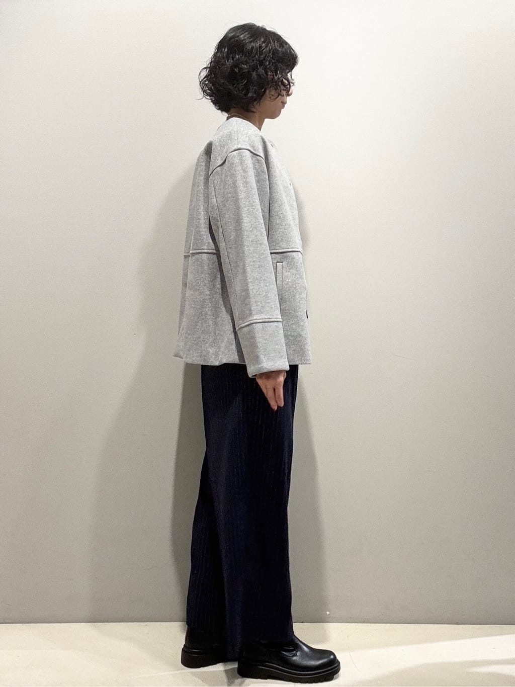 naoさんの「OPAQUE.CLIP｜ウールライクメルトンノーカラーコート【洗濯機洗い可】」を使ったコーディネート