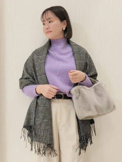 naokoさんの「UNTITLED｜【8色展開/洗える】ウールカシミヤ ハイネックニット」を使ったコーディネート
