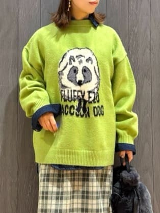 meiさんの「SHOO･LA･RUE｜【旭山動物園応援商品】ゆるアニマル ふわふわジャカードニット」を使ったコーディネート