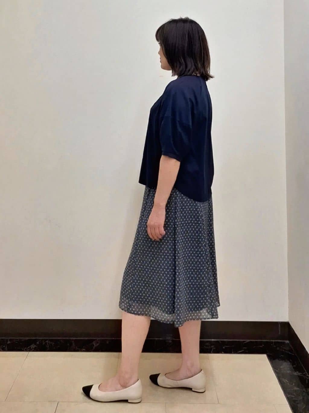 S.xuliさんの「Reflect｜【マシンウォッシュ可／セットアップ可】コツキ柄プリントフレアスカート」を使ったコーディネート