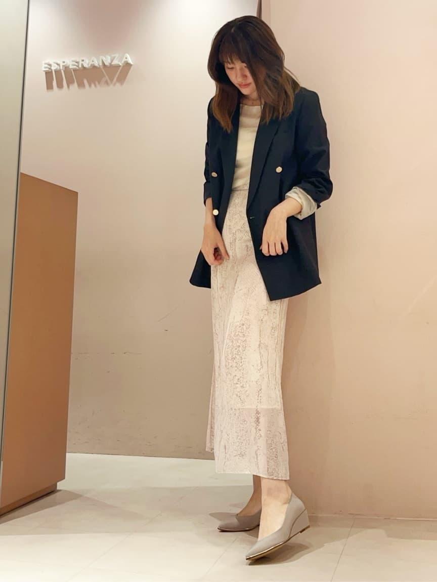 Oさんの「ESPERANZA｜ポインテッドウェッジパンプス」を使ったコーディネート