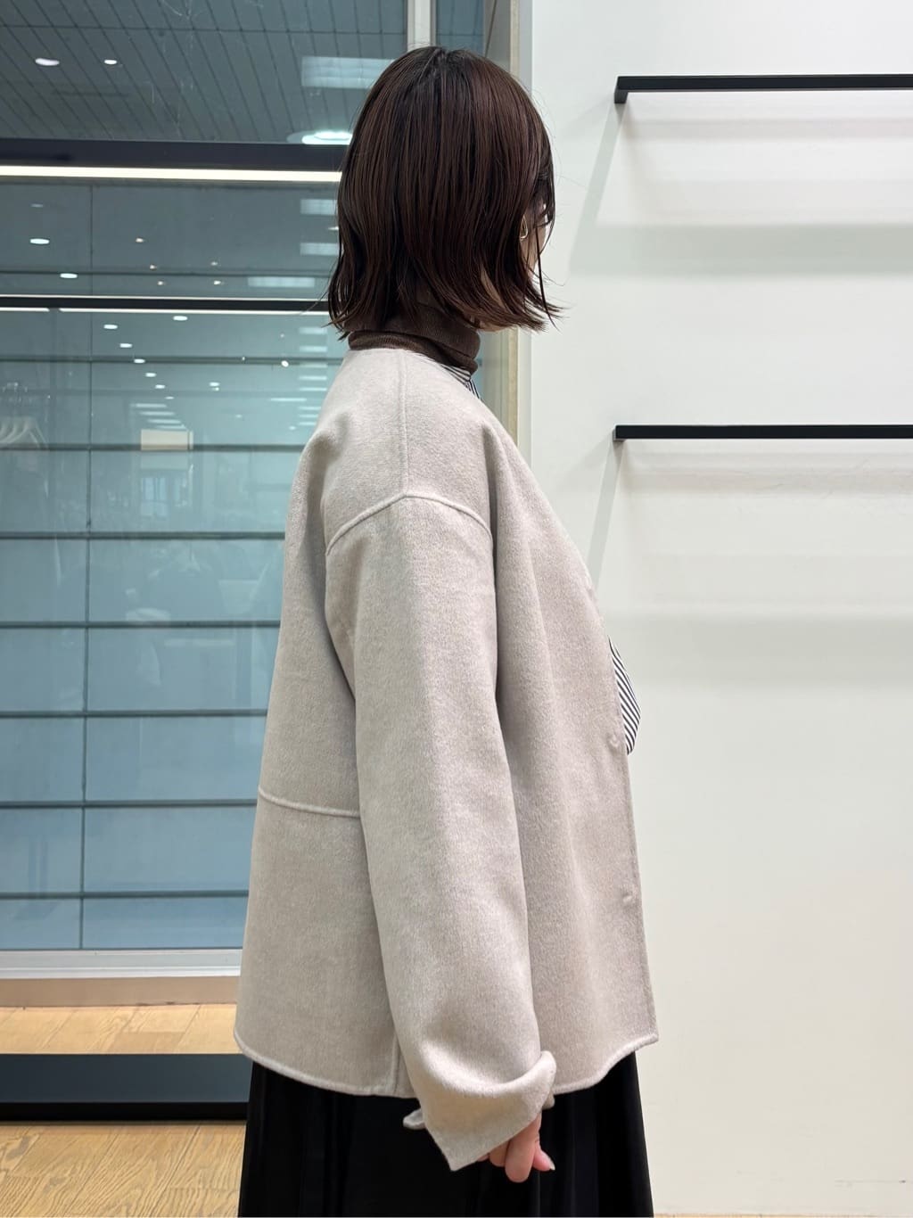 asamiさんの「INDIVI｜【洗える】胸元タックフリル長袖ブラウス」を使ったコーディネート