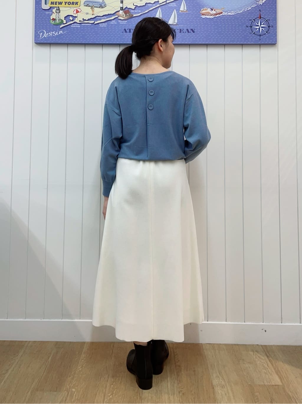 Mayaさんの「Dessin｜【洗える】ウールブレンド後ろボタンニット」を使ったコーディネート