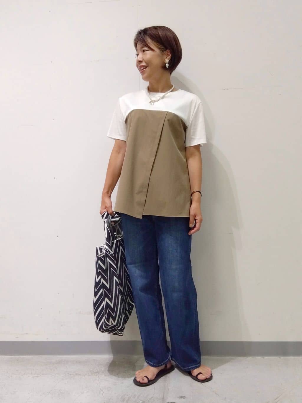 Kさんの「INDIVI｜【洗える】ビスチェレイヤード風トップス」を使ったコーディネート