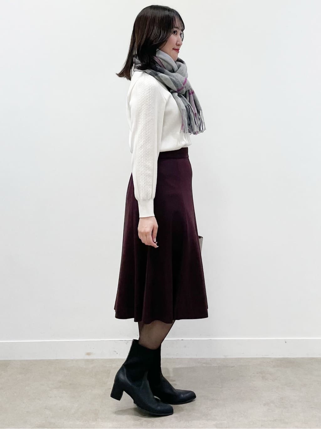 yukariさんの「Reflect｜【選べる8色／スカートにもパンツにも◎】ウール混ボートネックニット」を使ったコーディネート