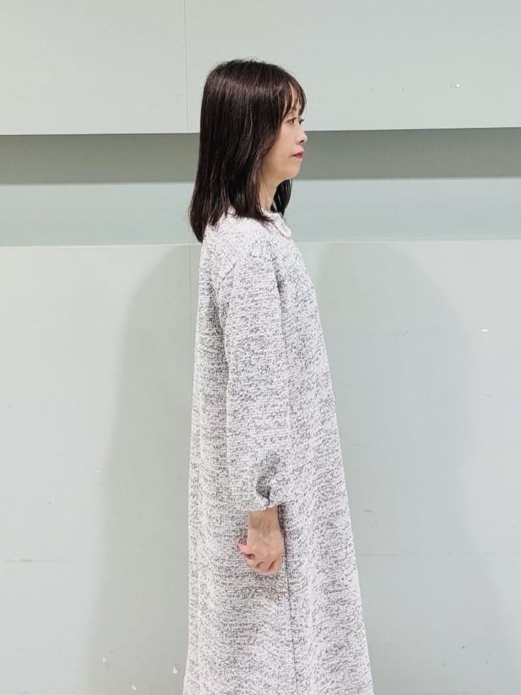 makiさんの「UNTITLED｜【洗える/ストレッチ】ツイードジャージワンピース」を使ったコーディネート
