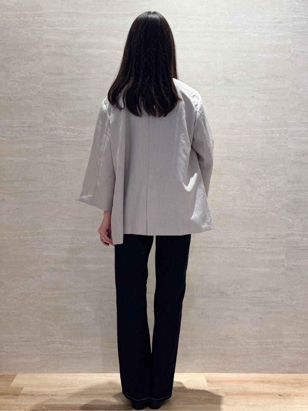 Hinaさんの「OPAQUE.CLIP｜リネンライクダブルジャケット【洗える】」を使ったコーディネート