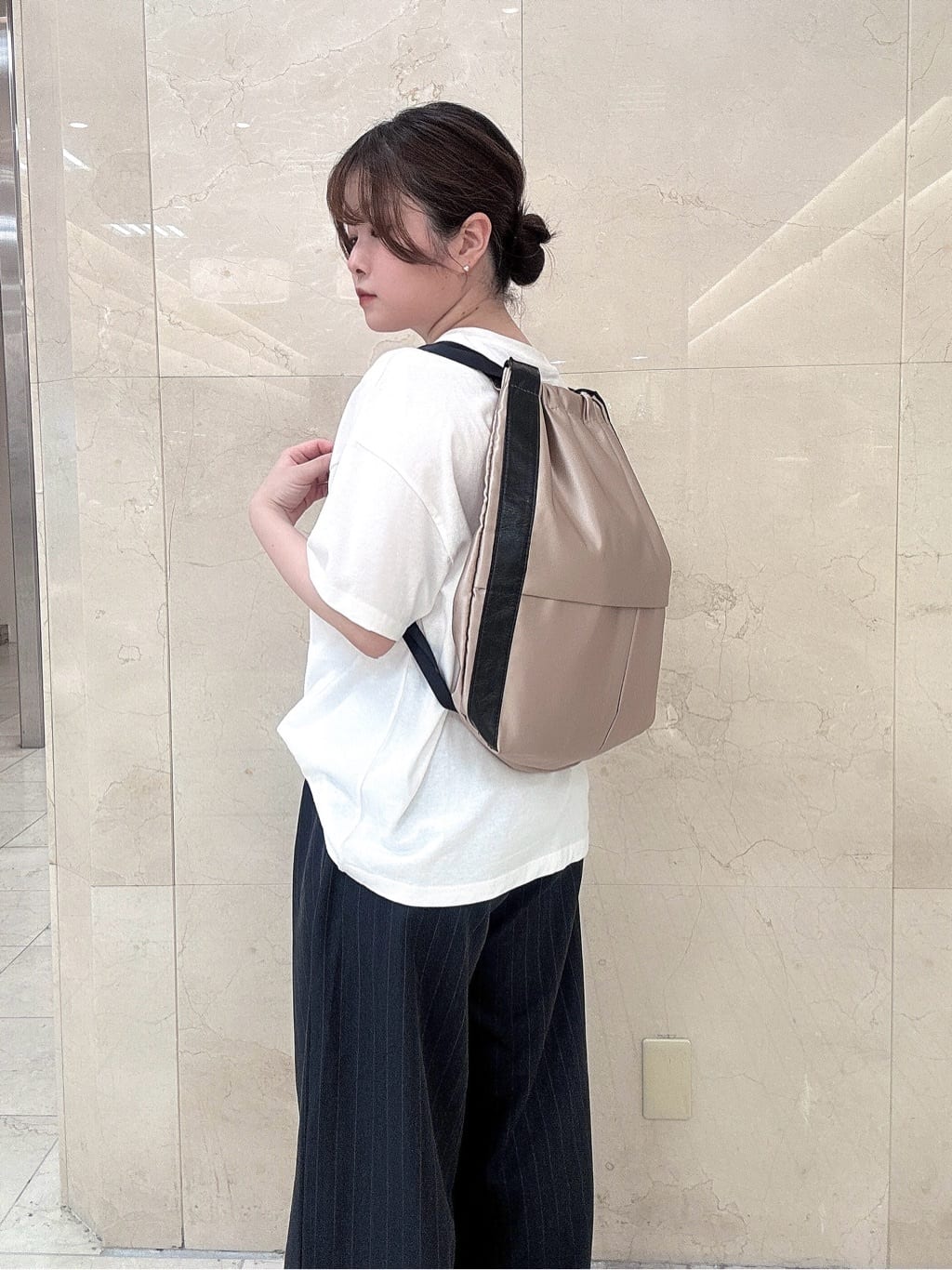 mさんの「HIROKO HAYASHI｜LUINI SATINE（ルイーニ サティーネ）2wayナップサック」を使ったコーディネート
